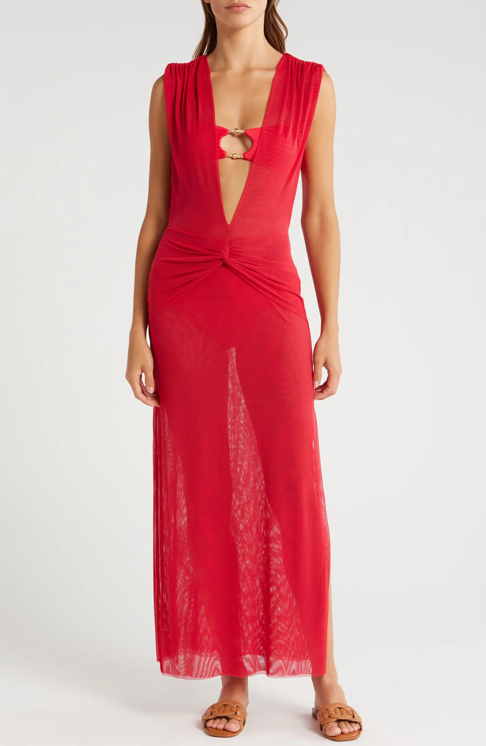 Cindy Solid Mesh Cover-Up Dress | Nordstrom