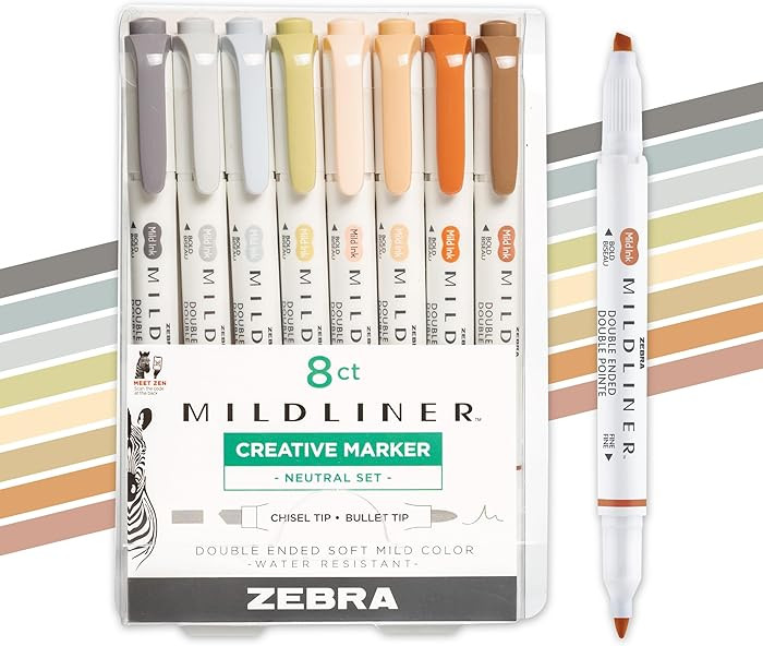Mildliner Dual-Tip Highlighter Set, Broad and Fine Tips, No Bleed, Ideal for Bible Highlighting, ... | Amazon (US)