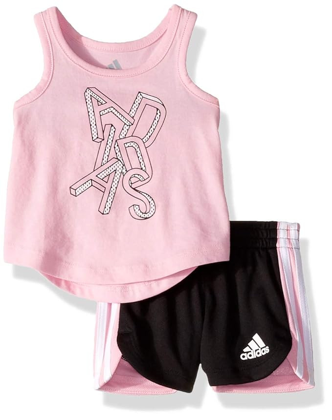 adidas Baby Girls Top and Short Set | Amazon (US)