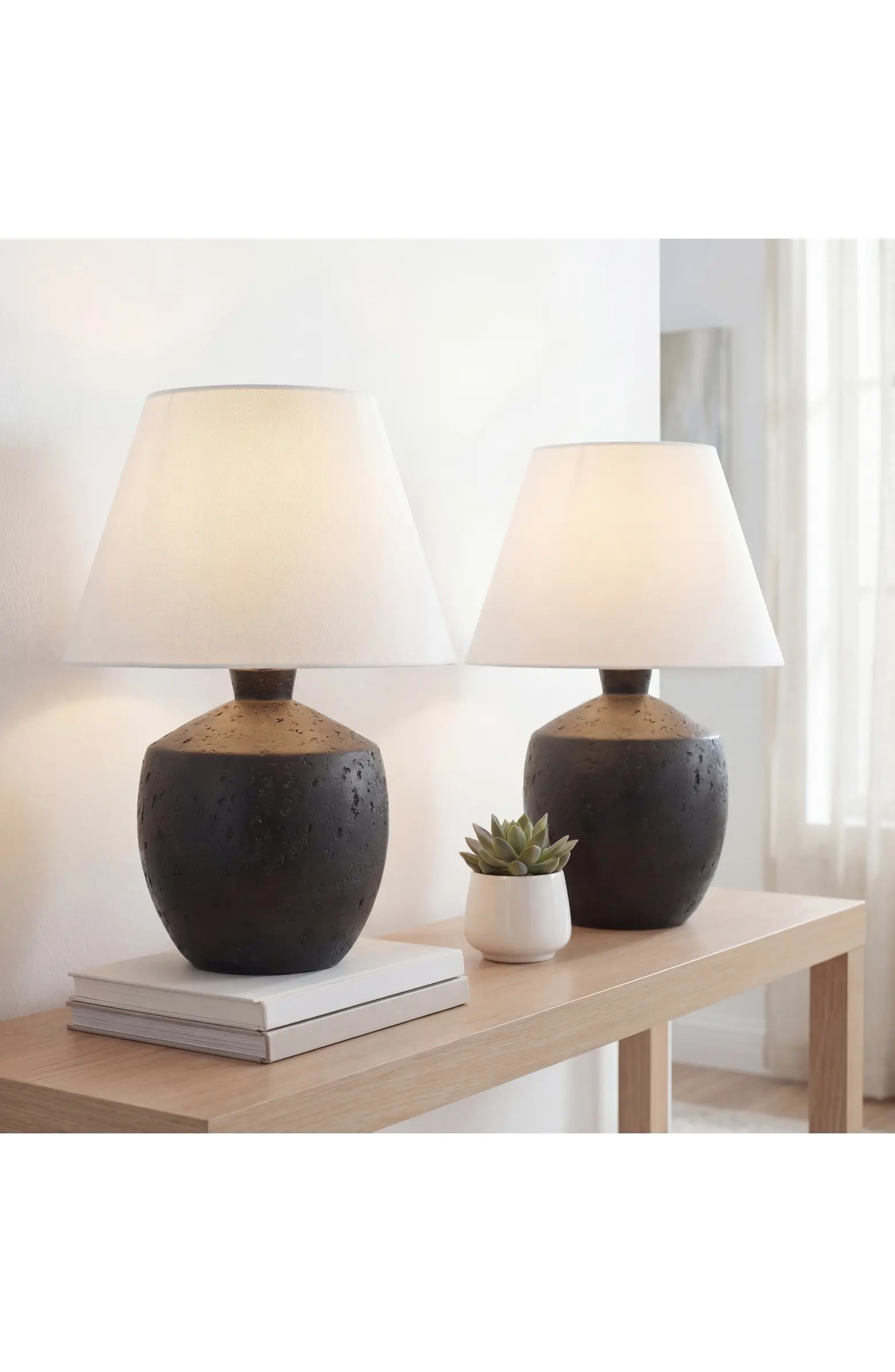 Myron 18" Minimalist Scandinavian Concrete Effect Resin/Iron LED Table Lamp | Nordstrom
