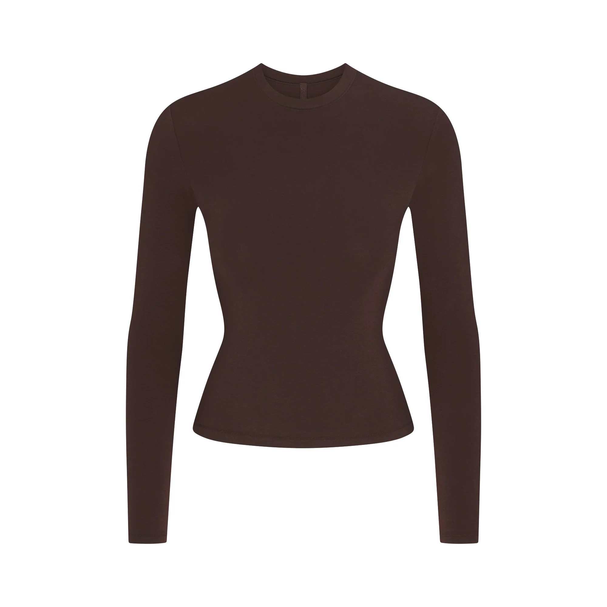 SKIMS Long Sleeve T-Shirt | Brown | 2XS | Cotton Jersey | SKIMS (US)