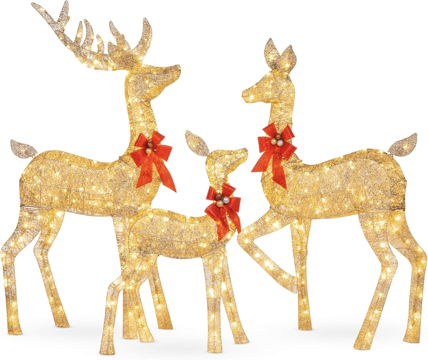 Best Choice Products 3-Piece Lighted Christmas Deer Family Set Outdoor Yard Decoration with 360 L... | Amazon (US)