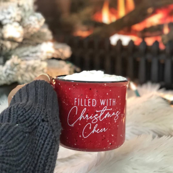 Filled with Christmas Cheer Campfire Mug, Christmas Mug, Christmas Decor, Holiday Coffee Mug, Chr... | Etsy (US)