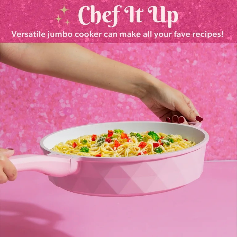 Paris Hilton 4 Quart Cast Aluminum Jumbo Cooker, Pink - Walmart.com | Walmart (US)