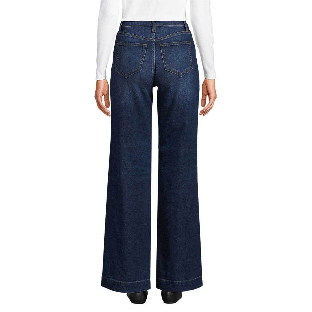 Women's Recover High Rise Wide Leg Blue Jeans | Lands' End (US)