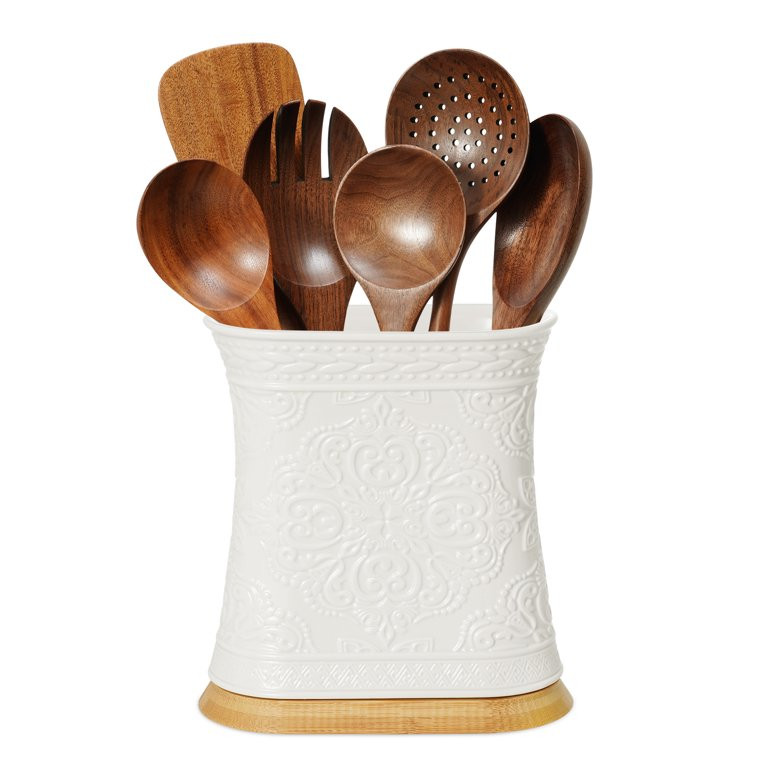 WanMeiLin Ceramic Kitchen Utensil Holder Spatula Utensil Organizer Fit for Large Cooking Utensil ... | Walmart (US)