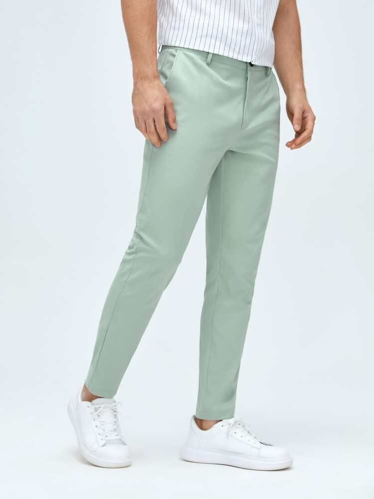 SHEIN Men Solid Tapered Suit Pants | SHEIN