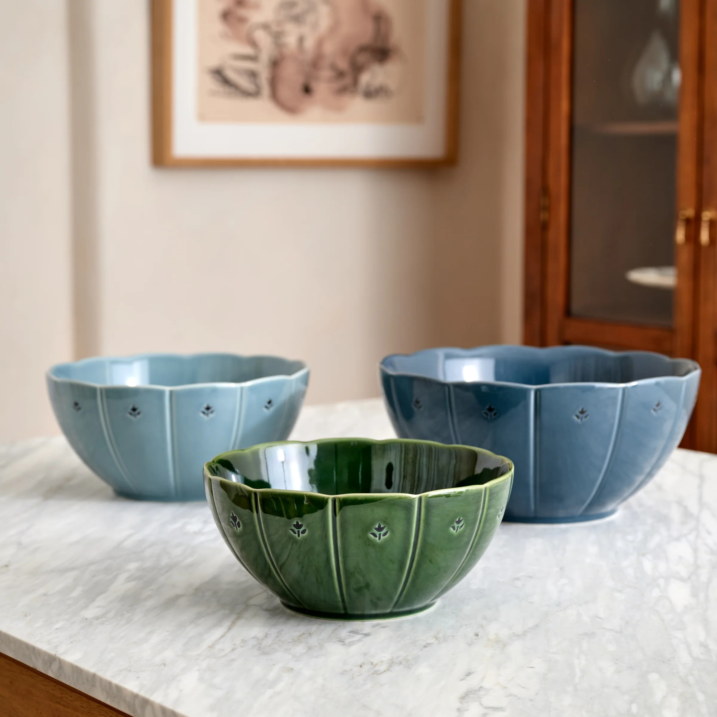 Luna Scalloped Mixing Bowl Set of Three | Magnolia