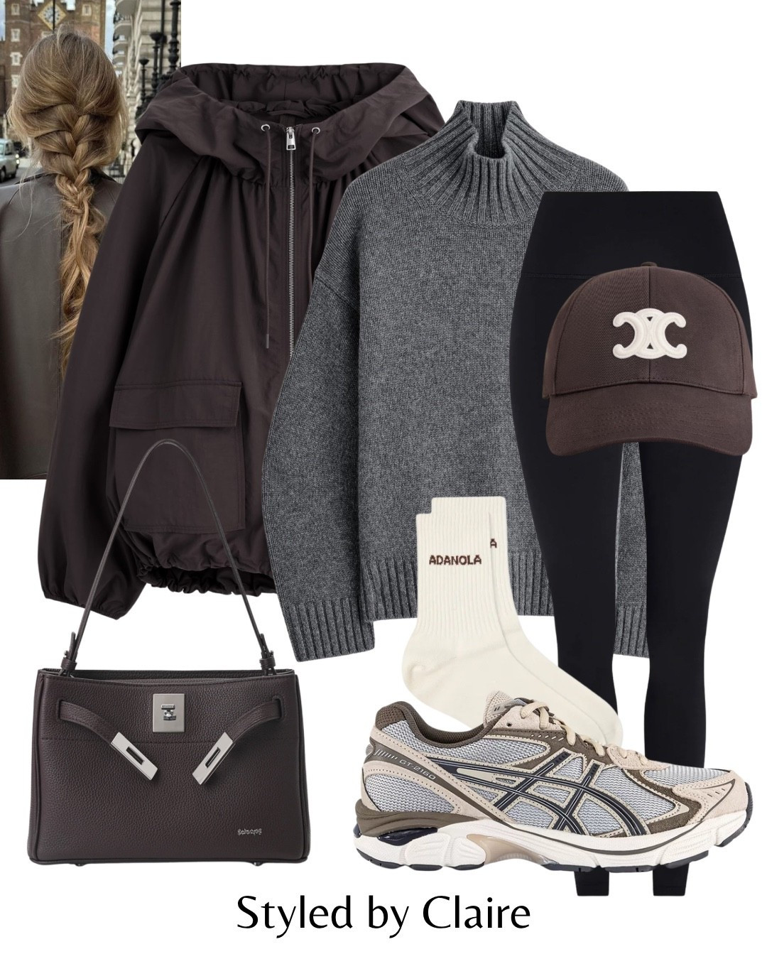 COOL GIRL OUTFIT🙋🏽‍♀️
Tags: oversized lightweight parka winter spring transition zip up pocket turtleneck knit cashmere grey jumper sweater cos leggings varley asics GT-2160 Celine cap rabeanco shoulder bag Hermes dupe fashion city break busy mum uniform capsule wardrobe elevated basics H&M Zara 

#LTKshoes #LTKstyletip #LTKwinter