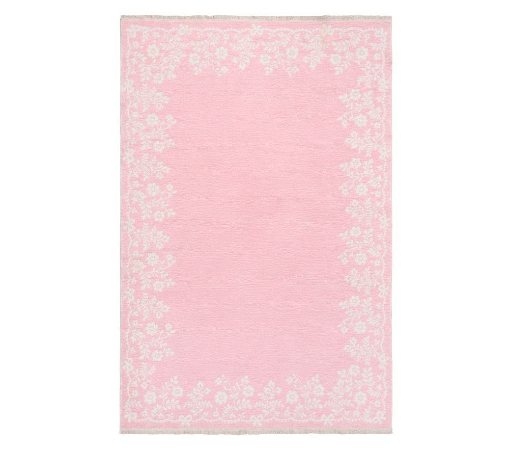 LoveShackFancy Floral Border Washable Reversible Rug (5x8') | Pottery Barn Kids