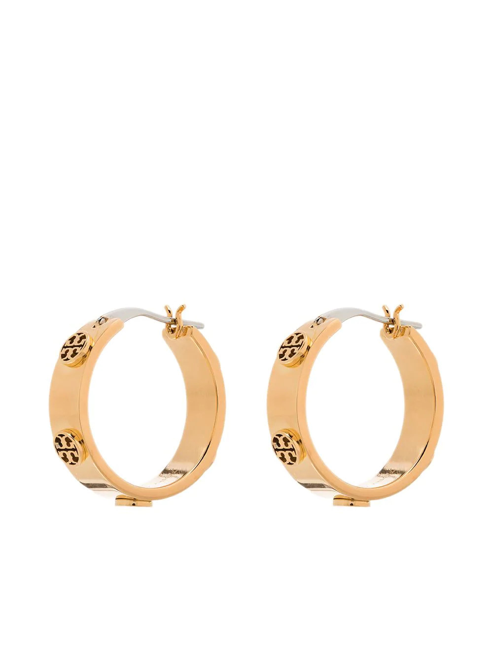 Tory Burch Miller stud hoop earrings - Gold | Farfetch Global