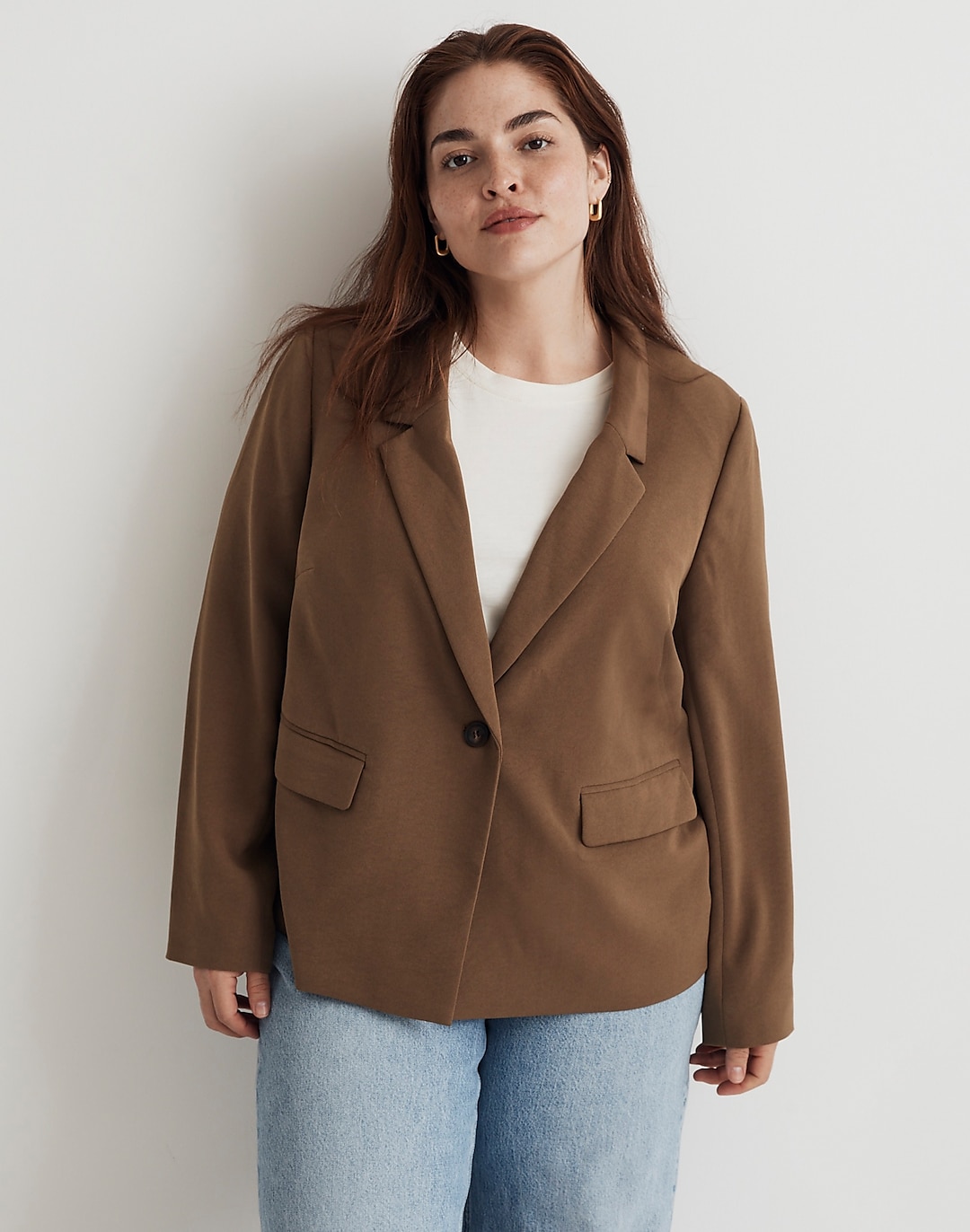 The Plus Dorset Crop Blazer in Easygoing Crepe | Madewell