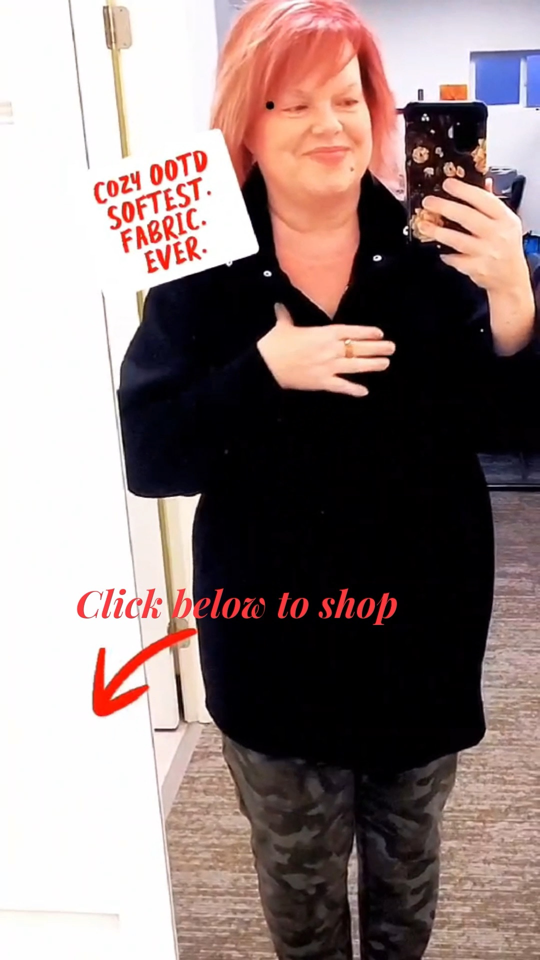 This bounce fleece tunic has sold out multiple times, and it’s easy to see why! It is quite literally the softest fleece fabric I have ever felt! 💖It is cozy, but very lightweight, perfect for transitioning from winter to spring. The collar lets you adjust warmer or cooler, and the front pocket is big enough to fit about anything you need for a quick run into the grocery store, or to store what your kids hand you while you’re out and about.
👇🏼 Click through below to grab yours before they sell out again! Especially right now as lots of sales are happening! 

I am 5‘9“ tall, usually wear a 2X on top and 18 – XL bottoms. I’m wearing a 2X in the tunic, it fits TTS, and it is long enough to wear with leggings too! ￼￼
If you want the slim fit camo pants below, I suggest you size up two sizes, or head over to the barrel leg camo pants and order your regular plus size.

#LTKTall #LTKPetite #LTKOver40 #LTKactive #LTKU #LTKMomLife Old navy gap Target Walmart Amazon plus size fashion American Eagle aerie Vici camo print pants ￼

#LTKMidsize #LTKPlusSize #LTKootd