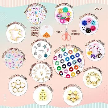 FZIIVQU 6100 Pcs Clay Beads Bracelet Making Kit 24 Colors Flat Clay Beads Set Friendship Bracelet... | Amazon (US)