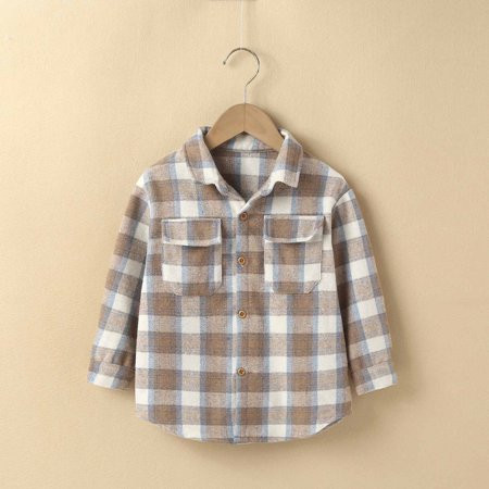 Herrnalise Toddler Flannel Shirt Jacket Plaid Long Sleeve Lapel Button Down Shacket Kids Boys Girls  | Walmart (US)
