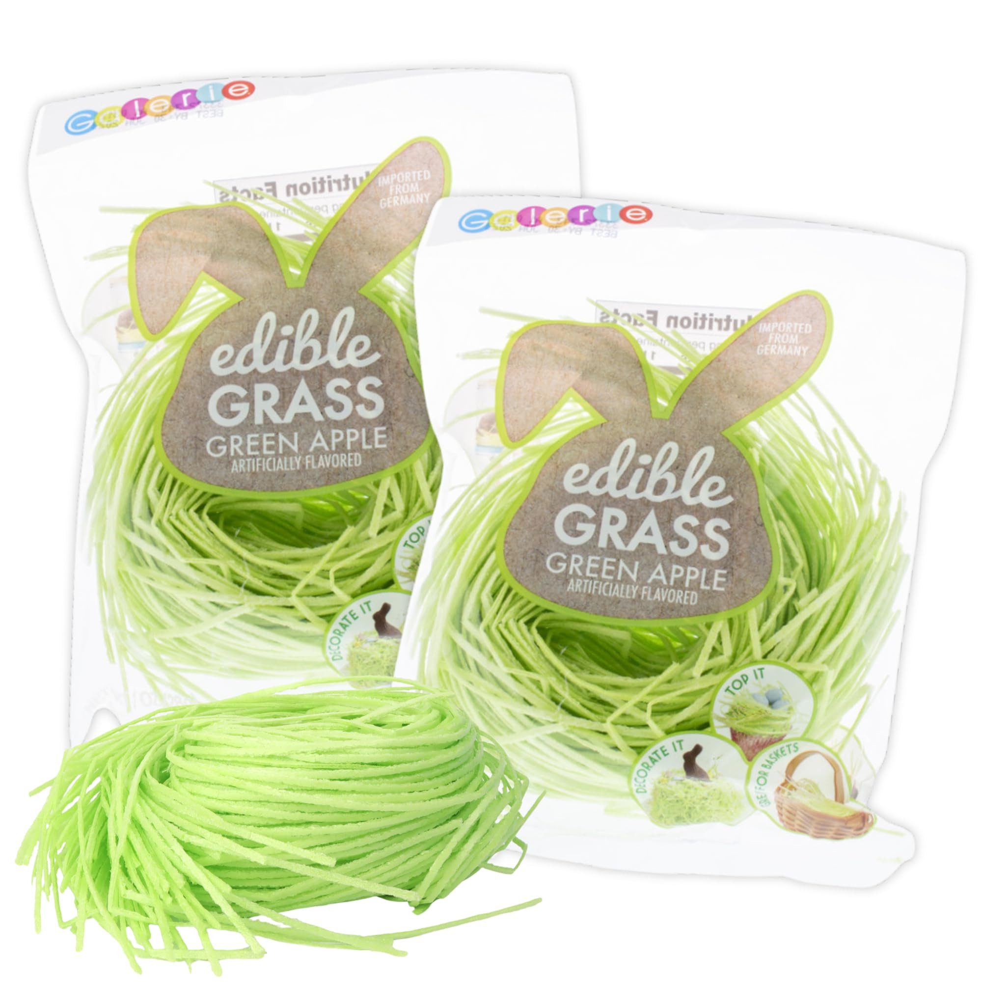 Green Edible Easter Grass, Basket Stuffer Essentials, Apple Flavored, Dessert Topper or Springtim... | Amazon (US)