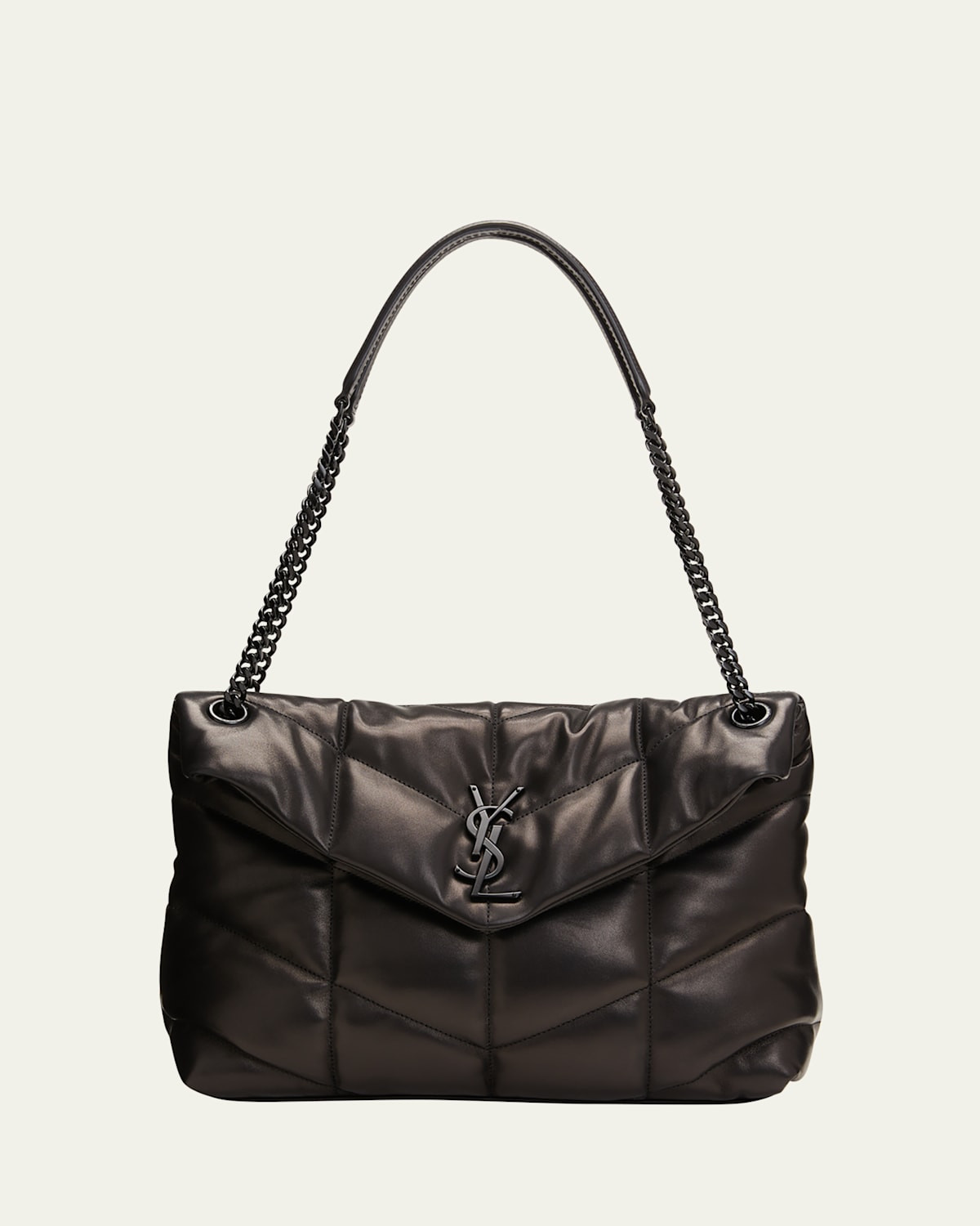 Lou Puffer Medium YSL Shoulder Bag in Quilted Leather | Bergdorf Goodman