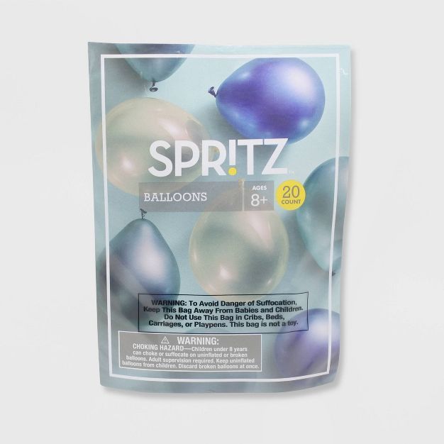 20ct 12" Metallic Balloon Pack Teal - Spritz™ | Target