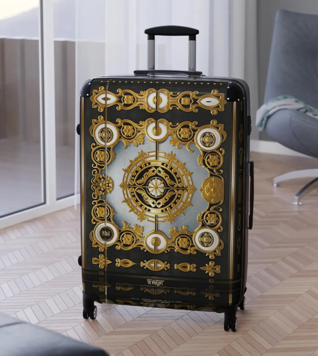Majestic Baroque Suitcase, Travel Luggage, Carry-on Suitcase, Decorative Gold Luggage, Luxury Har... | Etsy (US)