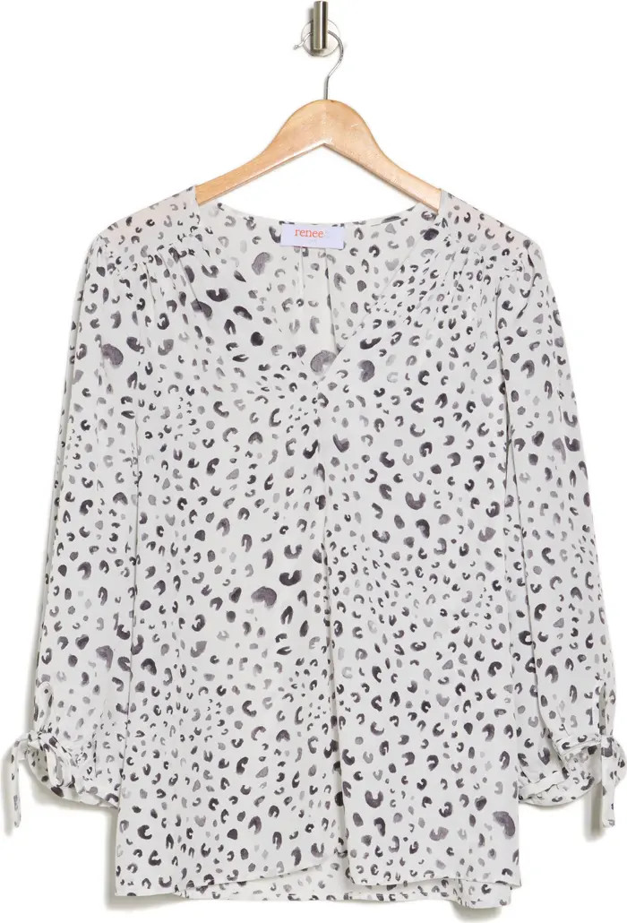 Renee C Animal Print Tie Cuff Top | Nordstromrack | Nordstrom Rack