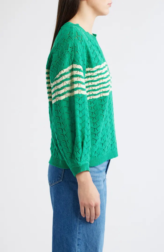 Pointelle Stripe Sweater | Nordstrom