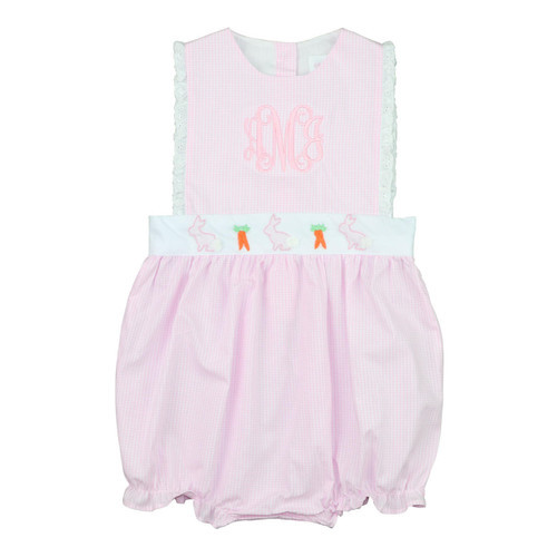 Pink Gingham Bunny And Carrot Bubble  - Shipping Mid March | Cecil and Lou