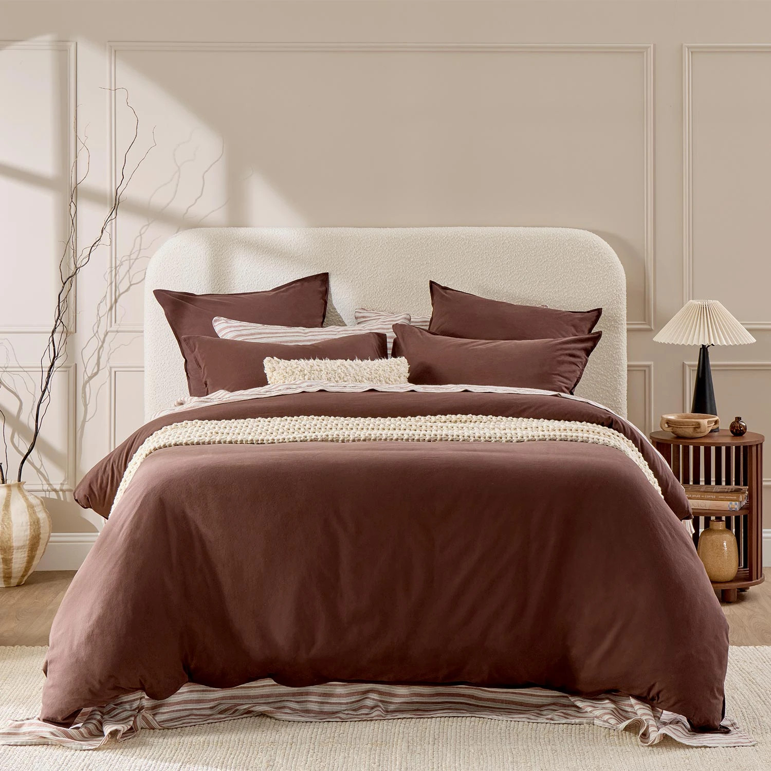 Australian Cotton Bitter Chocolate Quilt Cover Set | Pillow Talk AU