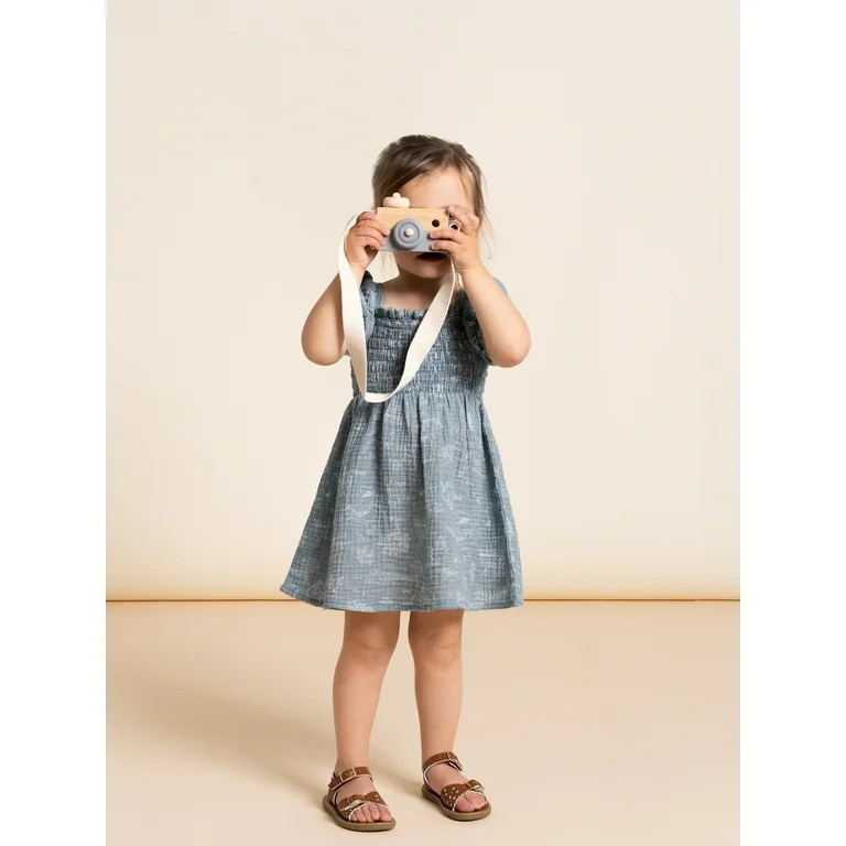 Modern Moments by Gerber Baby and Toddler Girl Puff Sleeve Dress, Sizes 12M-5T | Walmart (US)