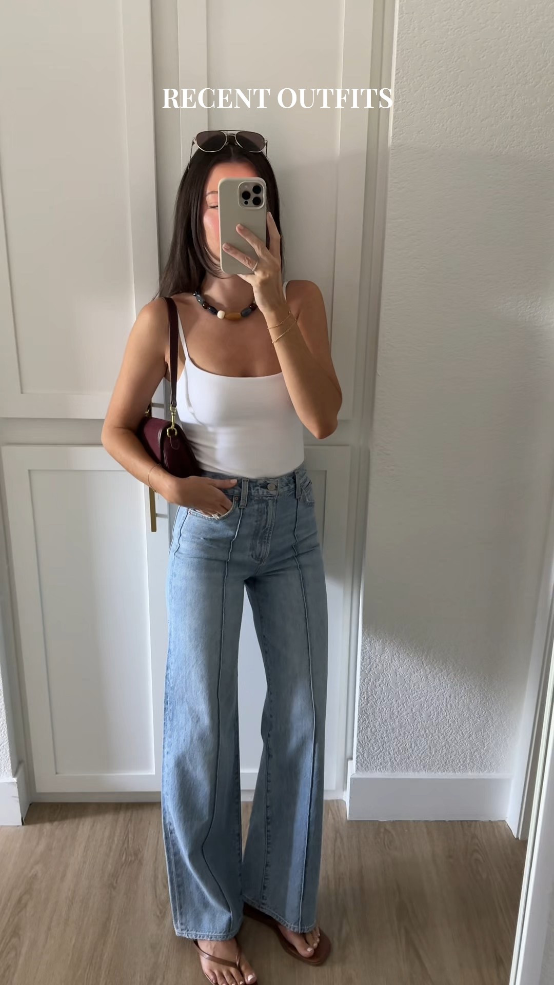 Rounding up my recent outfits from the past week or two! I’m 5’7” and I wear a size XS/25 in most brands, but a size small at Aritzia! 

Summer outfits, outfit ideas, wide leg jeans, tank top 

#LTKSeasonal #LTKStyleTip