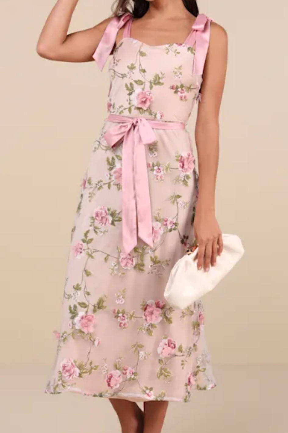 Pink floral bow tie dress 

#LTKParties #LTKWedding #LTKStyleTip