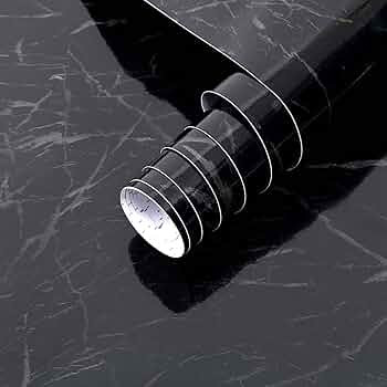 Arthome Black Marble Wallpaper,17"x120" Peel and Stick Wallpaper, Black Marble Contact Paper Self... | Amazon (US)