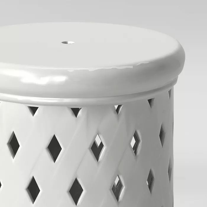 Ceramic Lattice Patio Accent Table - White - Threshold™ | Target