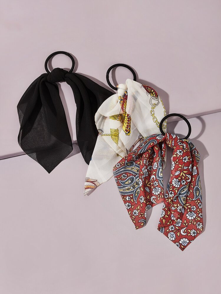 3pcs Floral & Butterfly Pattern Hair Tie | SHEIN