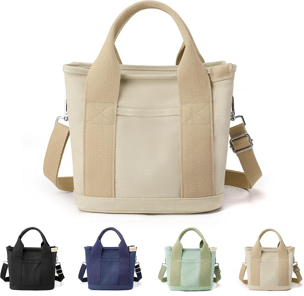 Yaopeing Small Canvas Tote Bag,Mini Stylish Satchel Bag,Fashion Tote Handbag Hobo Bag Shoulder Bag C | Amazon (US)