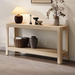 CHRISTOPHER KNIGHT HOME Jeremiah Modern 59 in. Natural Rectangle MDF and Solid Wood Console Table... | The Home Depot