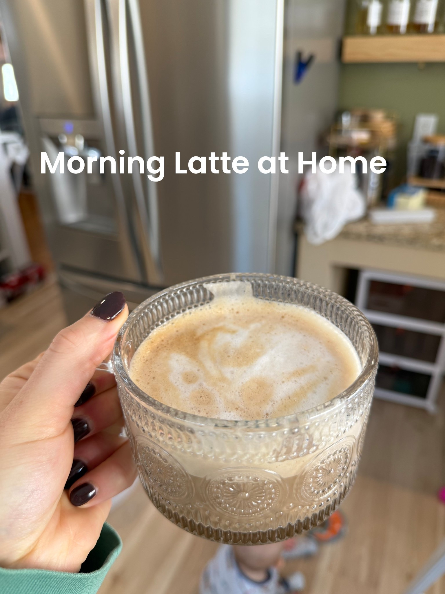 Morning latte at home! Love my glass mug, makes me so happy! 

#LTKselfcare #LTKmorningroutine