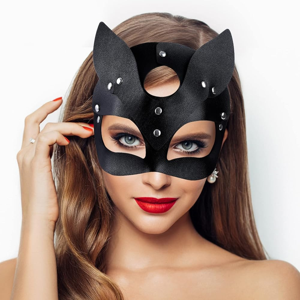Catwoman Mask Cat Mask, Masquerade Mask for Women Halloween Mask Fox Mask for Christmas Cosplay Nigh | Amazon (US)
