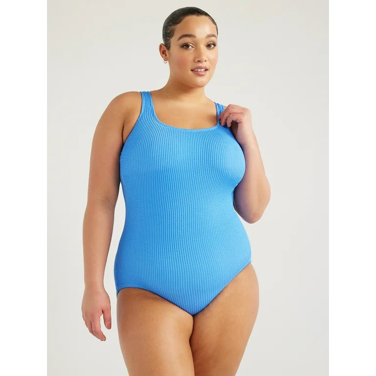 Time and Tru Women's and Women's Plus Crinkle One Piece Swimsuit | Walmart (US)