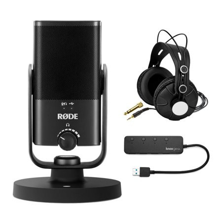 Rode NT-USB-MINI Microphone Bundle with Knox Headphones and 4-Port USB 3.0 Hub | Walmart (US)