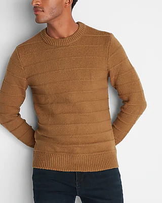 Striped Chunky Crew Neck Sweater | Express