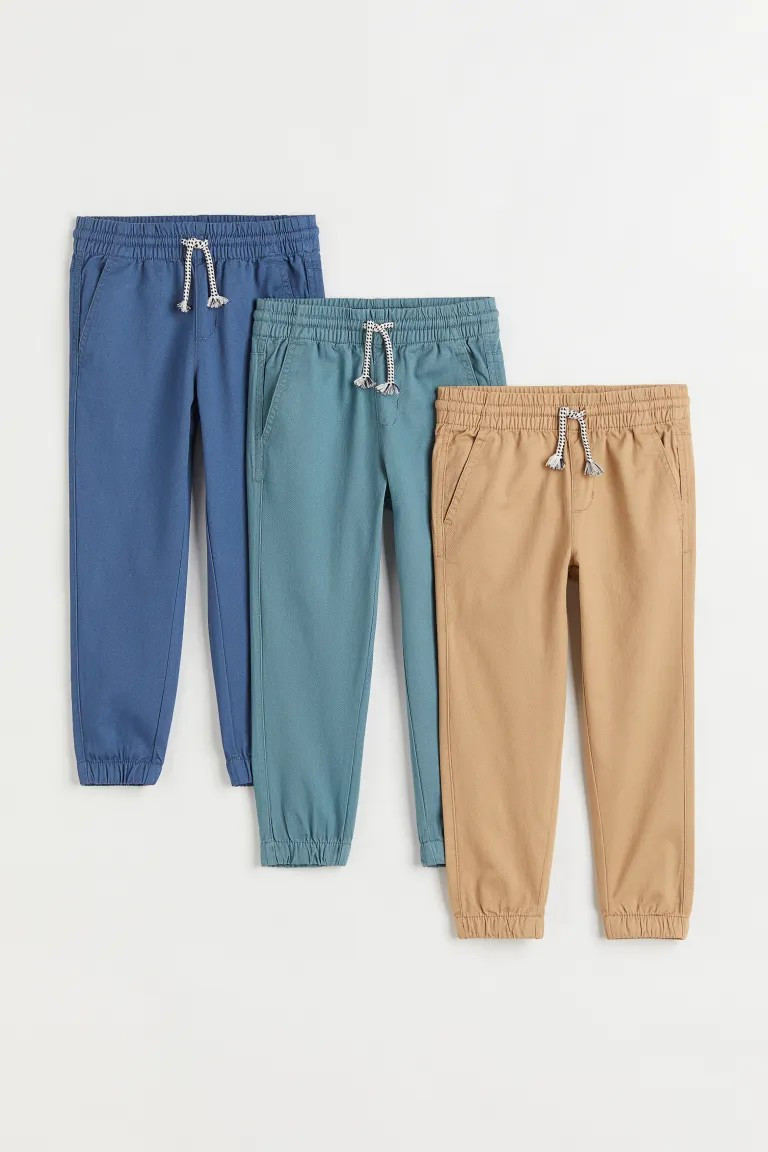 3-pack Twill Joggers | H&M (US + CA)