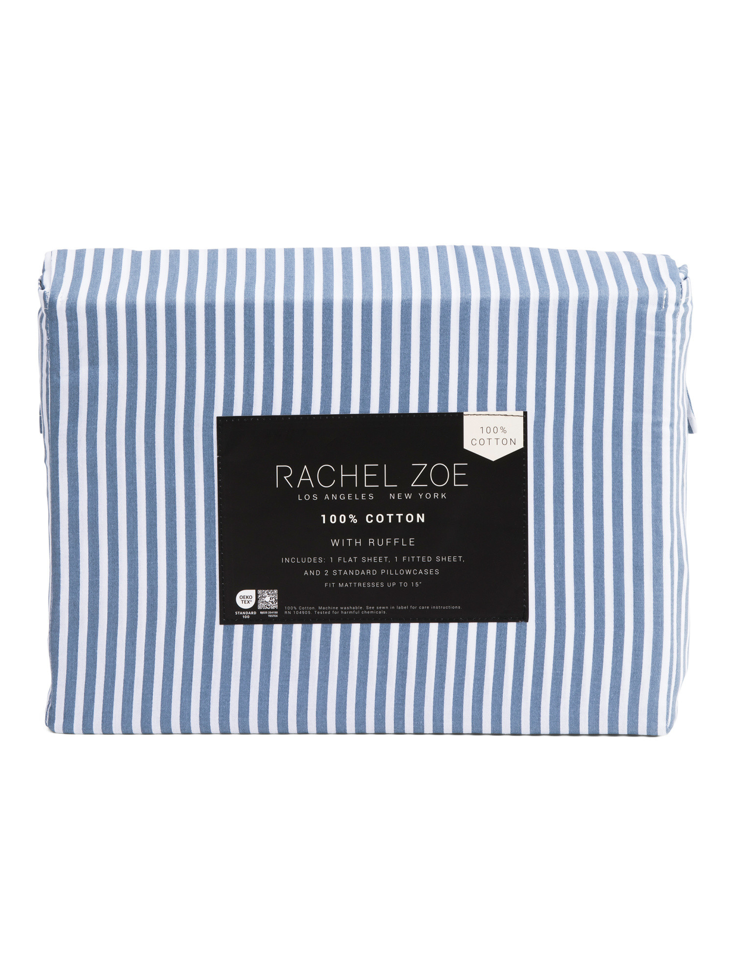 Cotton Striped Sheet Set With Ruffle Trim | TJ Maxx