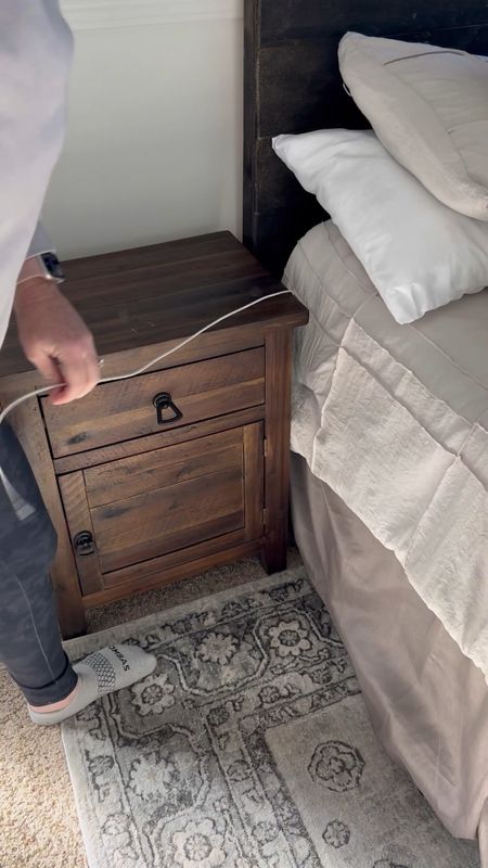 Built in charging port on the nightstand is another guest room favorite 

#LTKhome #LTKHoliday #LTKSeasonal
