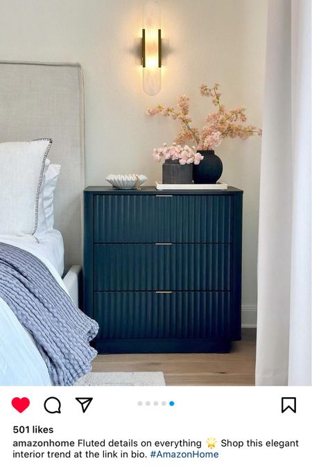 Fluted Details✨ Love a lil feature from Amazon Home of my bedroom dressers! 

Nightstand
Fluted
Dresser
Amazon find

#LTKhome