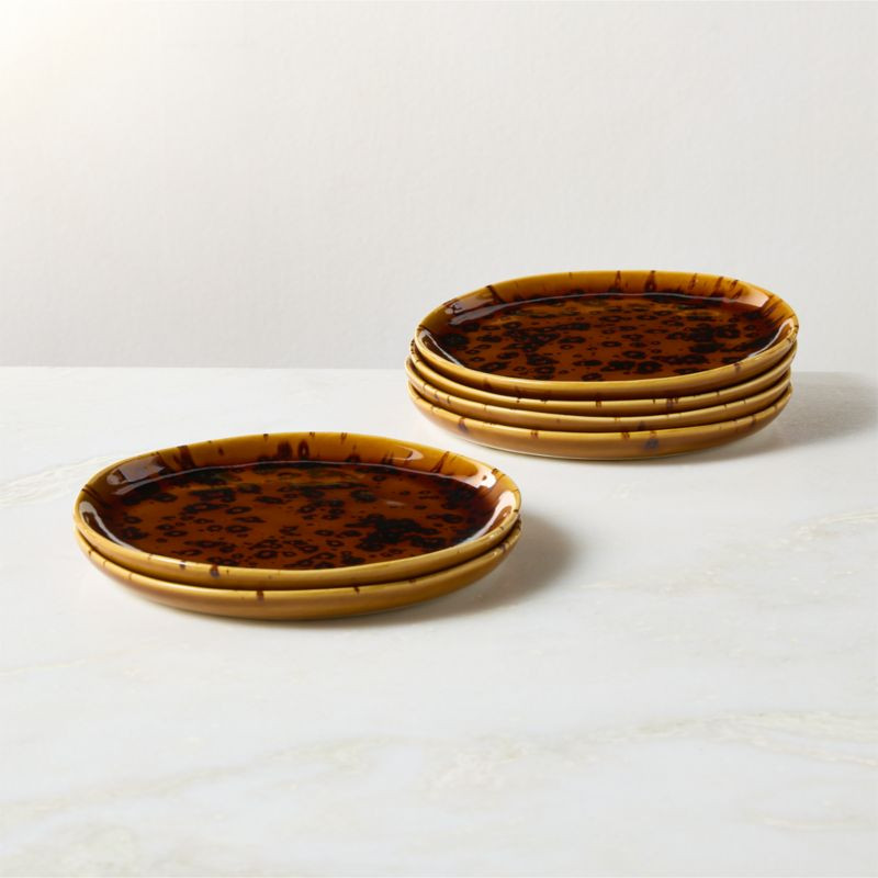 Tara Tortoise Appetizer Plates Set of 6 + Reviews | CB2 | CB2