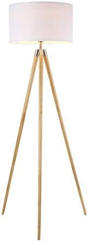 Light Society Celeste Tripod Floor Lamp, Natural Wood Legs with Satin Nickel Finish and White Fab... | Amazon (US)