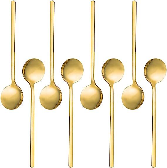 Pack of 8, Gold Plated Stainless Steel Espresso Spoons, findTop Mini Teaspoons Set for Coffee Sug... | Amazon (US)