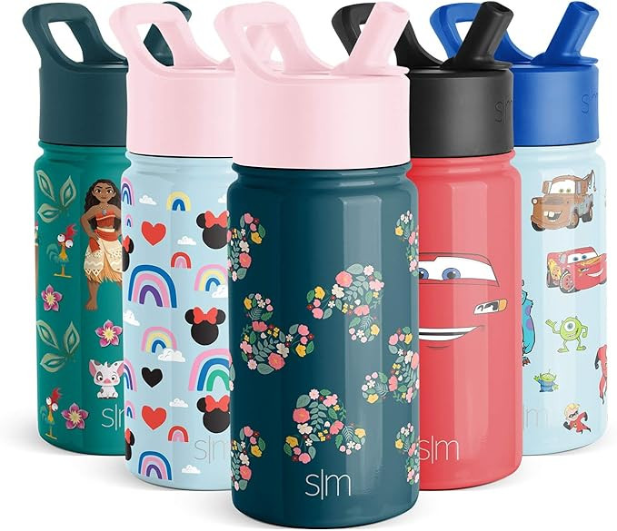 Simple Modern 14oz Disney Summit Kids Water Bottle Thermos with Straw Lid - Dishwasher Safe Vacuu... | Amazon (US)