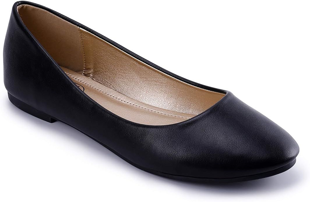 Trary Women's Round Toe Flats Shoes Comfortable Slip on Shoes Casual Dress Shoes | Amazon (US)
