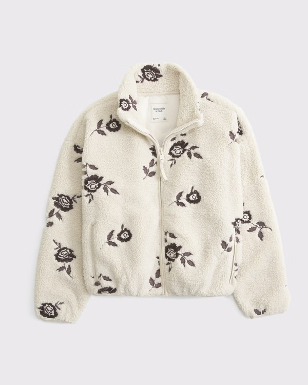 Women's Sherpa Full-Zip Jacket | Women's Tops | Abercrombie.com | Abercrombie & Fitch (US)